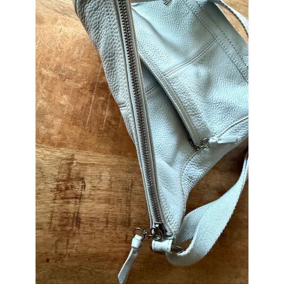 The Sak Leather Crossbody Bag Ice Grey Adjustable Strap Shoulder Purse - Picture 8 of 8